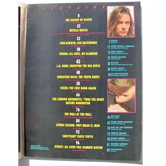 Vtg JANAURY 1991 RIP Magazine - Sebastian Bach VIXEN L.A. Guns W/ Centerfold - Picture 2 of 4